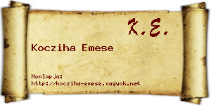 Kocziha Emese névjegykártya